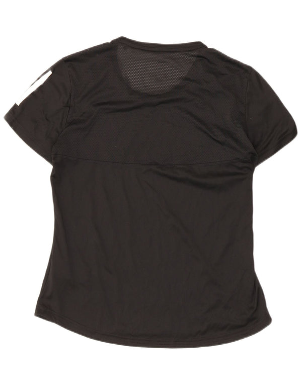 Adidas Womens Aeroready T-Shirt Top UK 12/14 Medium Black Polyester
