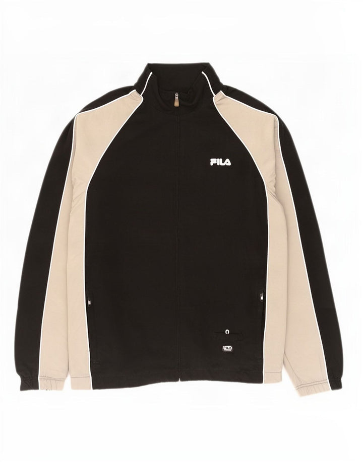 Fila Mens Tracksuit Top Jacket 2XL Black Colourblock Polyester