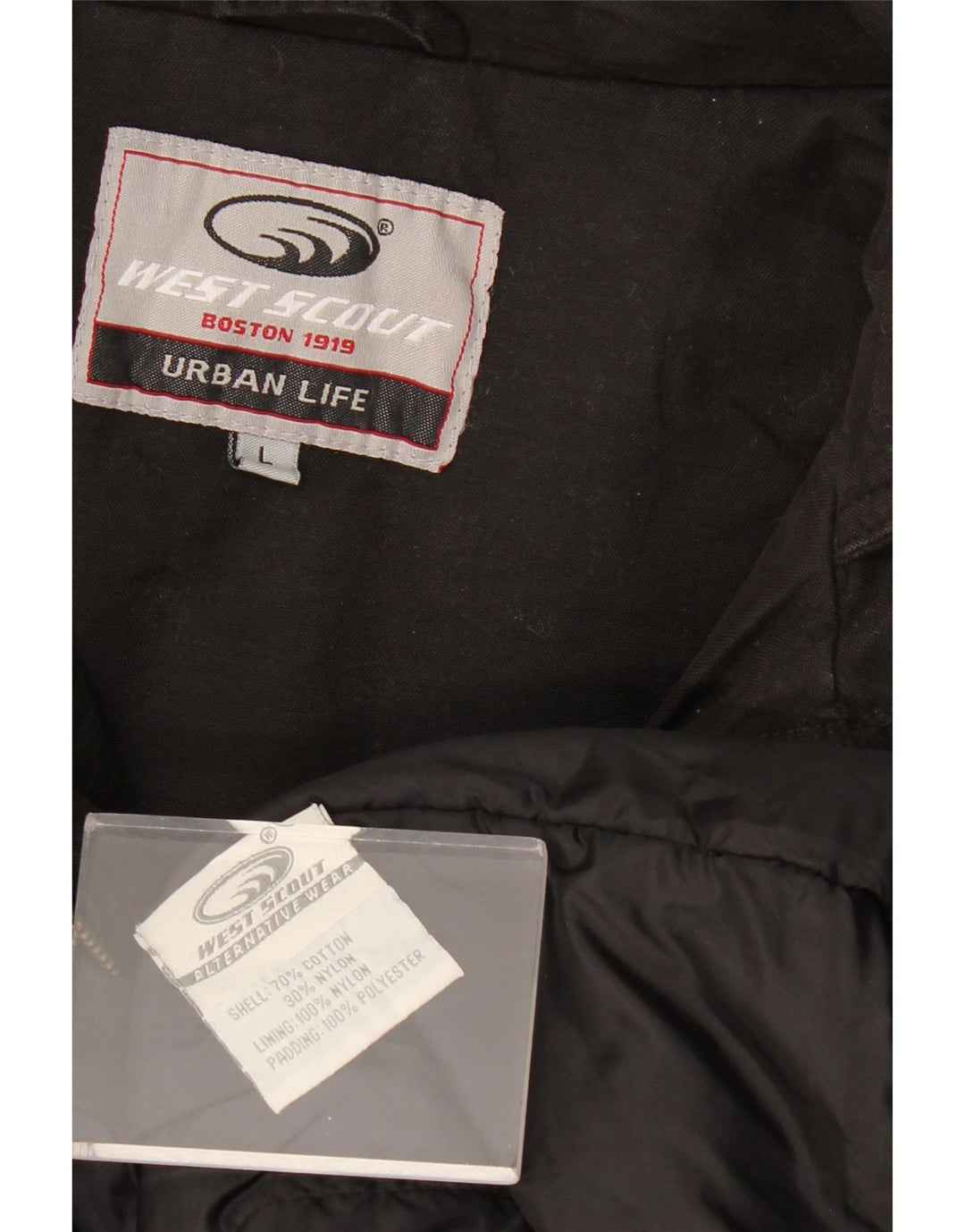 WEST SCOUT Mens Windbreaker Jacket UK 40 Large Black Cotton
