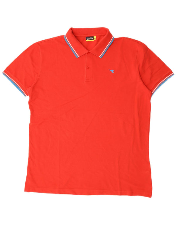 Diadora Mens Polo Shirt 3XL Red Cotton