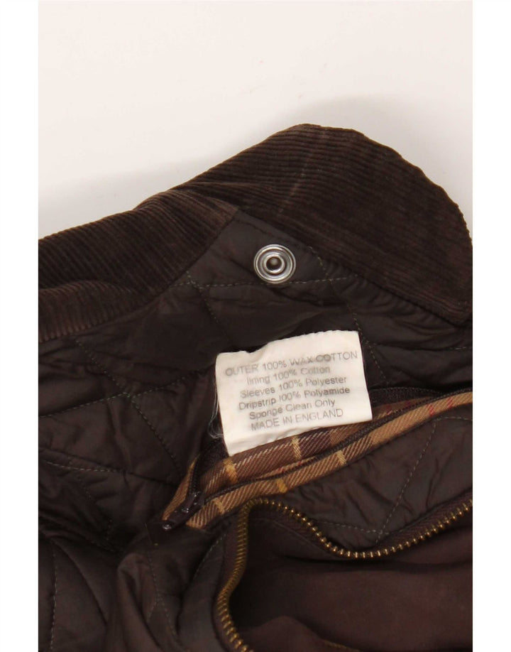 Barbour Womens Waxed Cotton Jacket UK 8 Small Brown