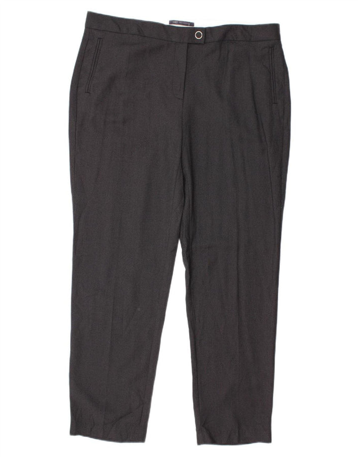 Marks & Spencer Womens Slim Suit Trousers UK 18 XL W40 L30 Grey Polyester