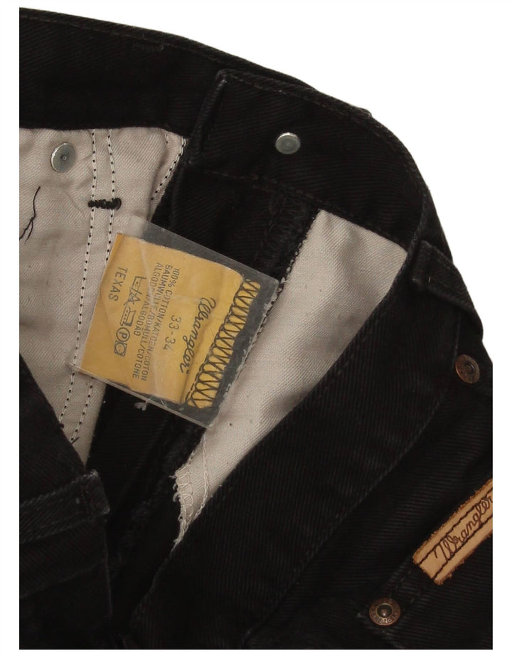 Wrangler Mens Texas Straight Jeans W33 L31 Black Cotton