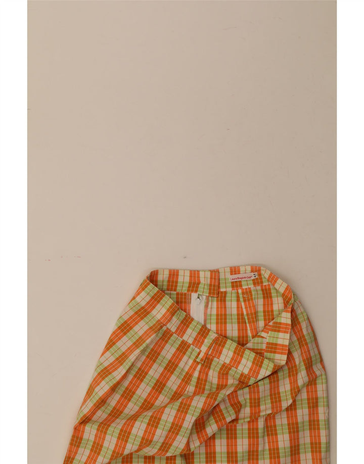 LAURA BIAGIOTTI Womens Pencil Skirt IT 44 Medium W30  Orange Check Vintage Laura Biagiotti and Second-Hand Laura Biagiotti from Messina Hembry 