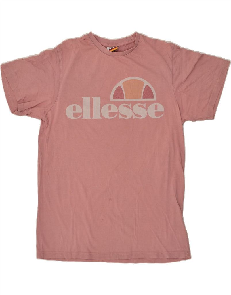 ELLESSE Womens Graphic T-Shirt Top UK 10 Small  Pink Cotton | Vintage Ellesse | Thrift | Second-Hand Ellesse | Used Clothing | Messina Hembry 