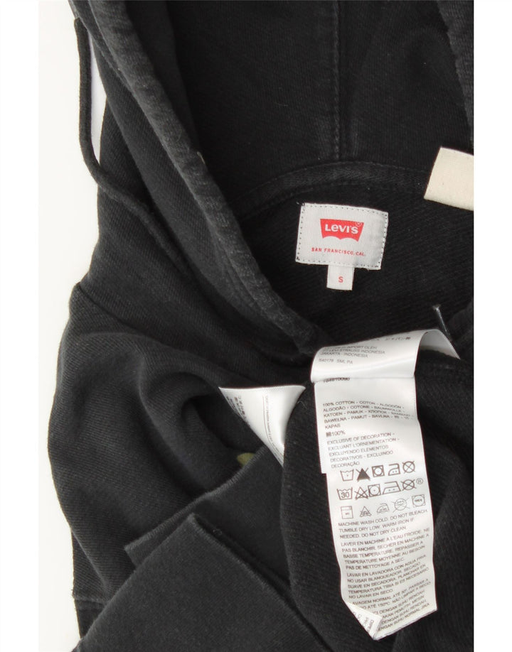 LEVI'S Mens Graphic Hoodie Jumper Small Black Cotton