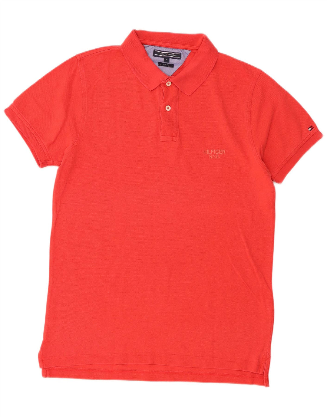 Tommy Hilfiger Mens Slim Fit Polo Shirt Medium Red Cotton