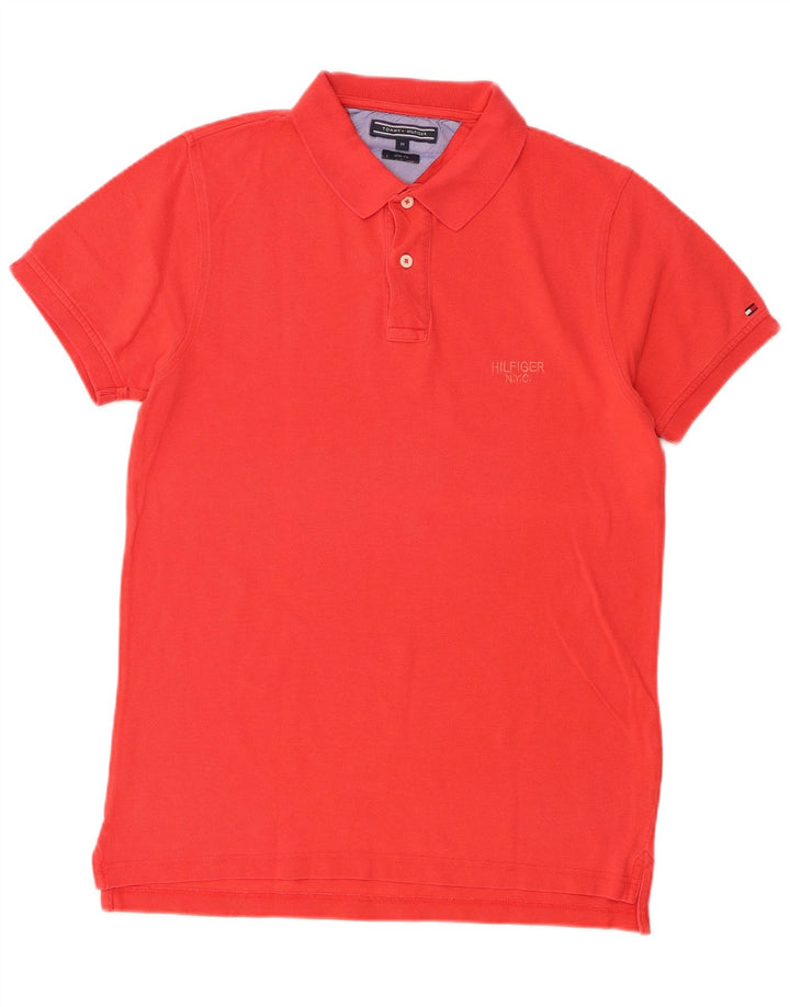 Tommy Hilfiger Mens Slim Fit Polo Shirt Medium Red Cotton