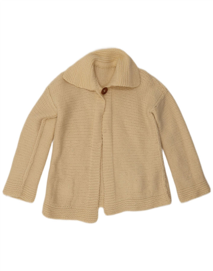 Vintage Womens Cardigan Sweater UK 14 Medium Beige