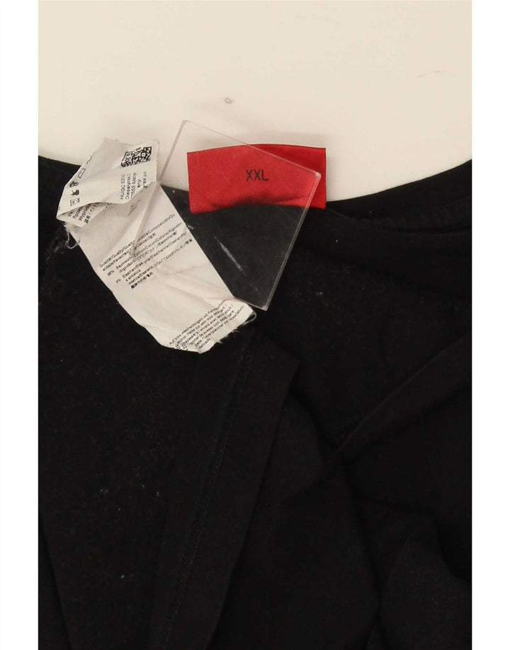Hugo Boss Mens T-Shirt Top 2XL Black Cotton
