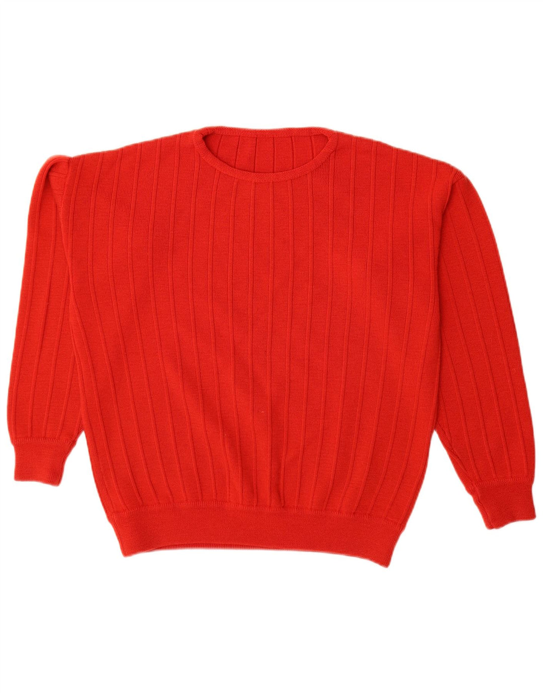 Vintage Womens Oversized Crew Neck Jumper Sweater UK 14 Medium Red Striped