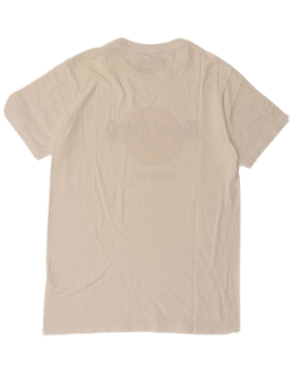 Hard Rock Cafe Mens London Graphic T-Shirt Top Medium White Cotton