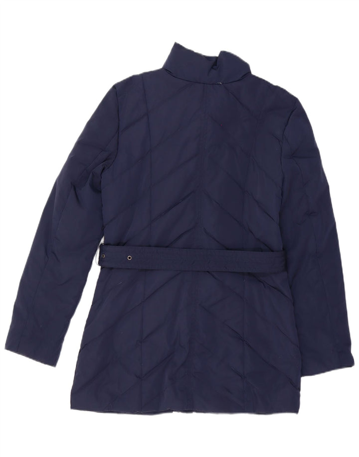 MONSOON Womens Padded Coat UK 10 Small Navy Blue Polyester