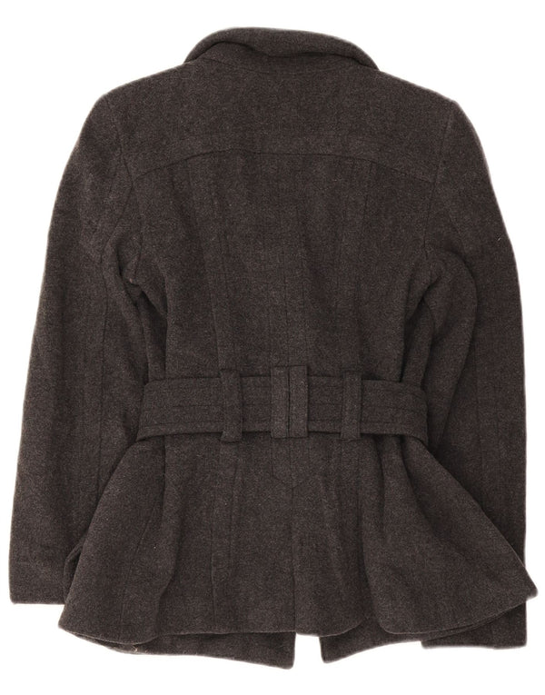 Zara Womens Pea Coat UK 6 XS Black Wool