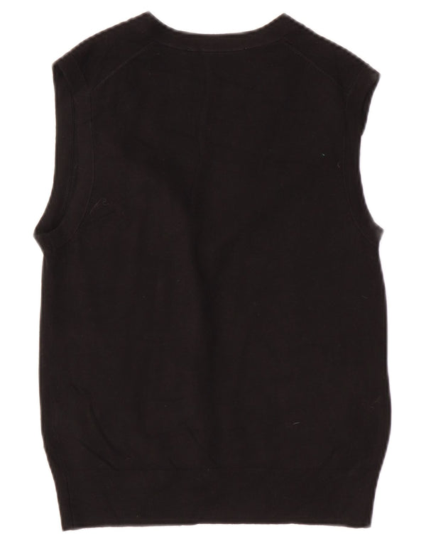 Zara Womens Sleeveless Cardigan Sweater UK 10 Small Black Viscose