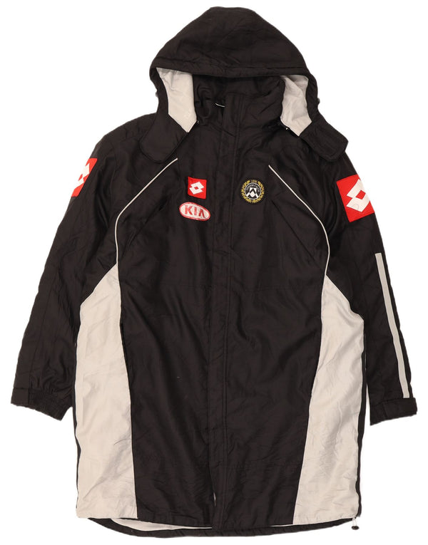 Lotto Mens Graphic Hooded Raincoat UK 42 XL Black Colourblock Sports
