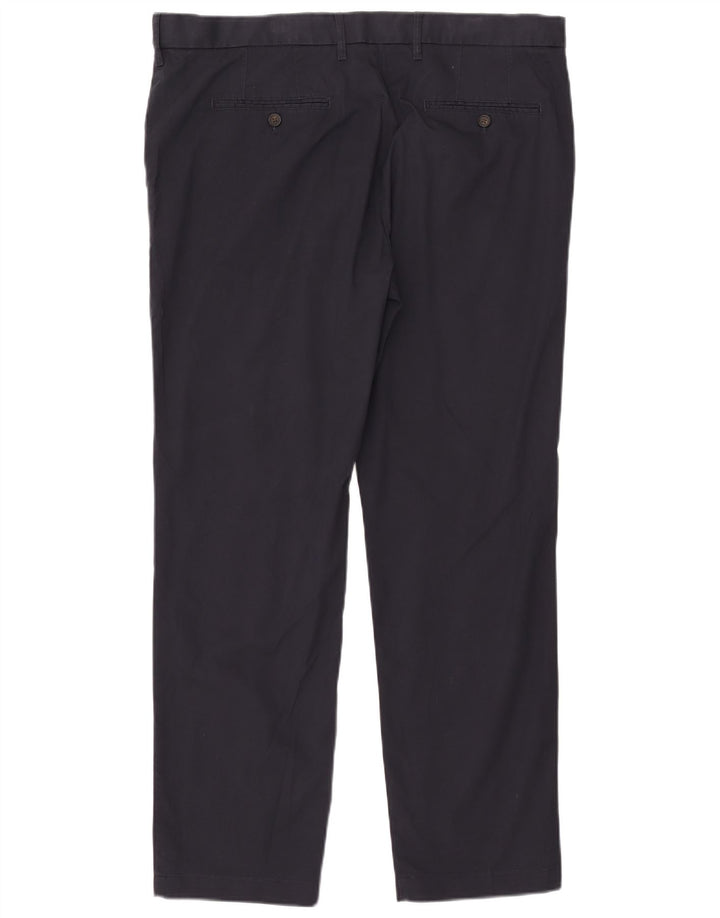 MARKS & SPENCER Mens Straight Regular Fit Chino Trousers W38 L30 Navy Blue