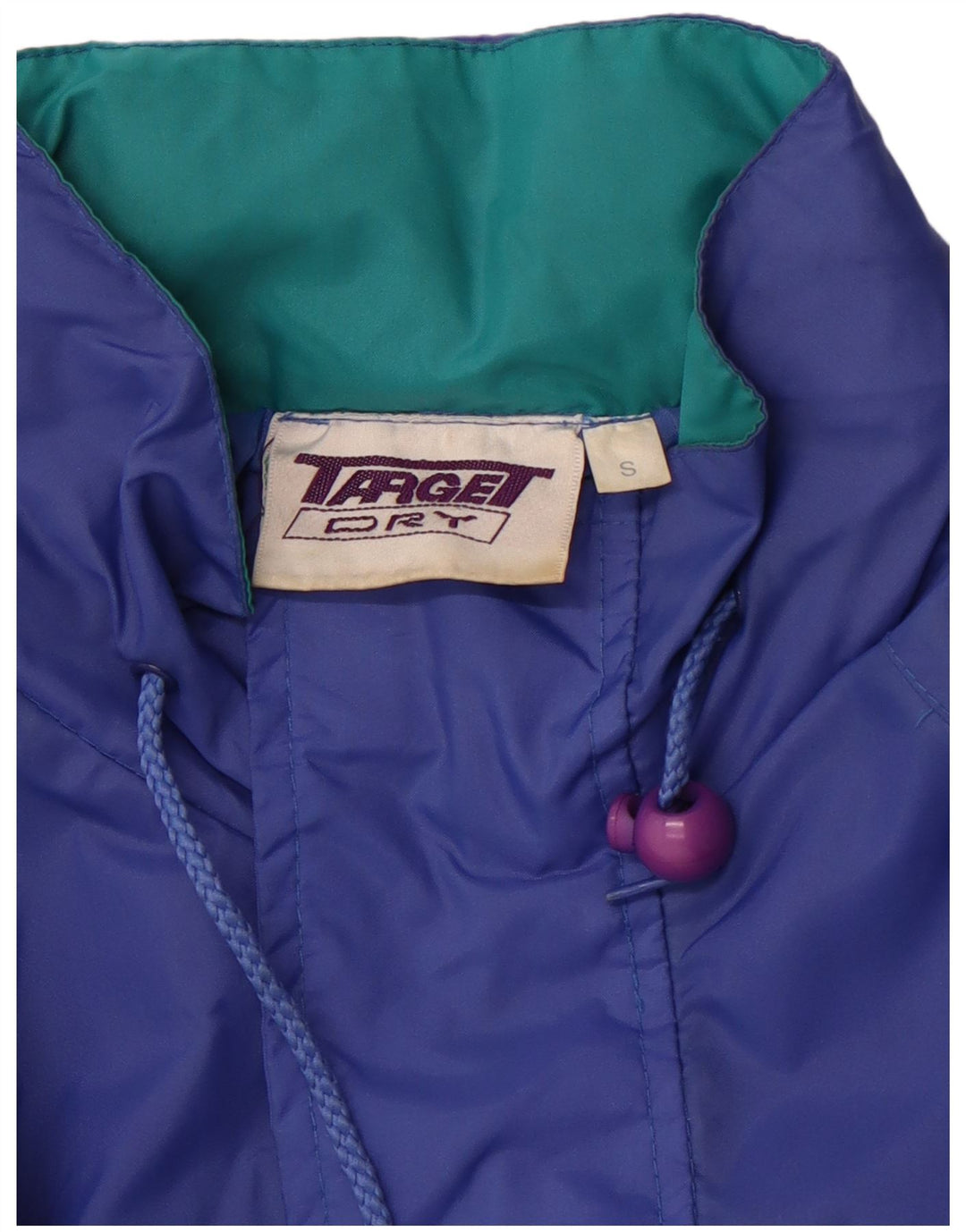 TARGET DRY Mens Hooded Oversized Raincoat UK 36 Small Blue Colourblock