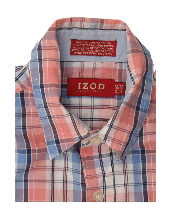 Izod Boys Shirt 10-11 Years Medium Multicoloured Plaid Cotton