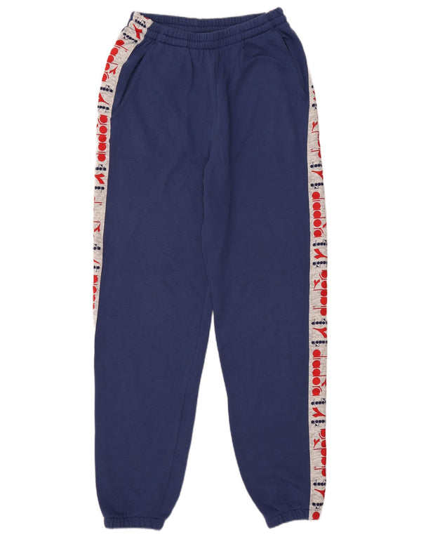 Diadora Mens Graphic Tracksuit Trousers Joggers Large Navy Blue Colourblock