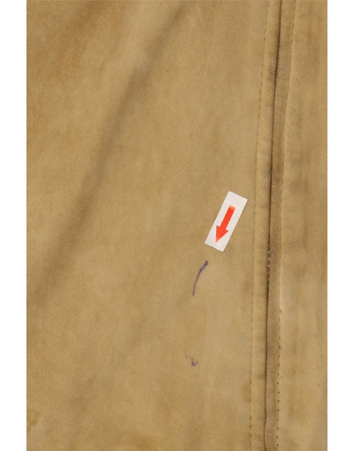 Vintage Womens Suede Jacket IT 44 Medium Beige