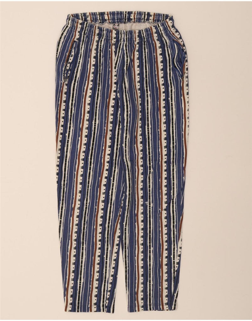 TRIGEMA Womens Tracksuit Trousers UK 14 Medium  Blue Striped Cotton Vintage Trigema and Second-Hand Trigema from Messina Hembry 