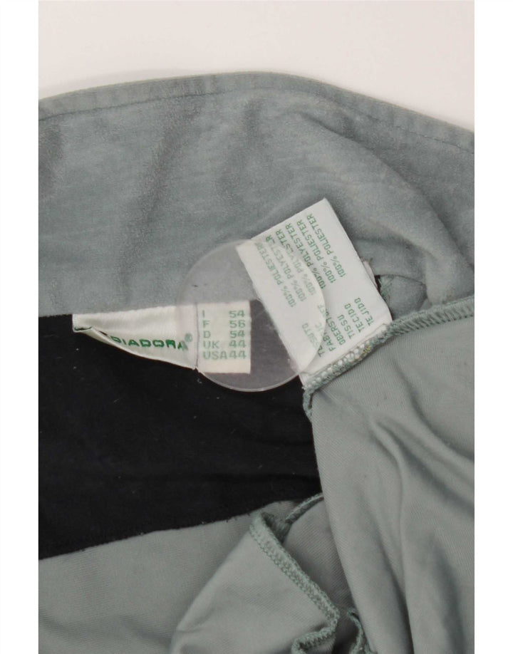 Diadora Mens Velour Tracksuit Top Jacket UK 44 2XL Blue Polyester
