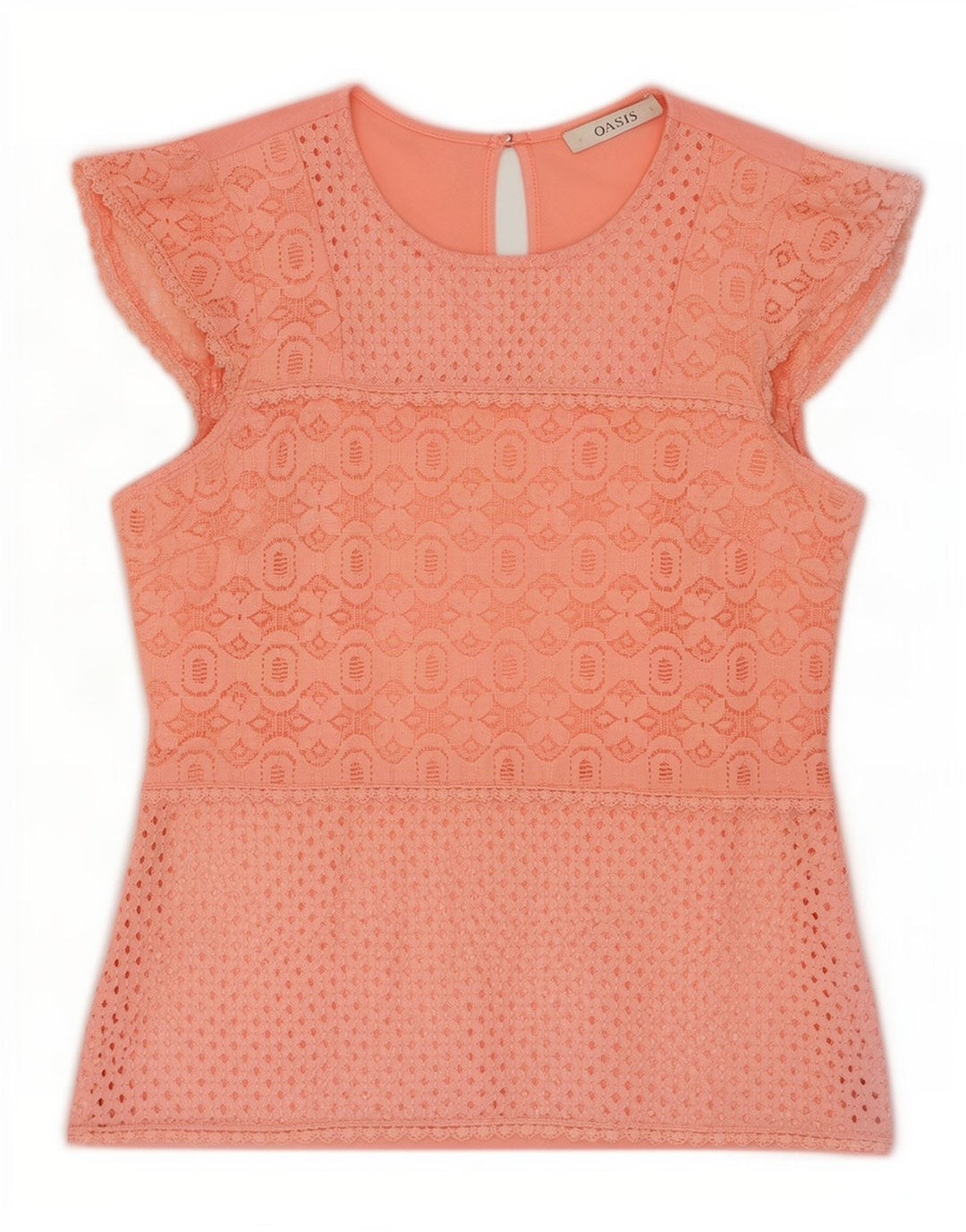 Oasis Womens Blouse Top UK 10 Small Pink Geometric Cotton