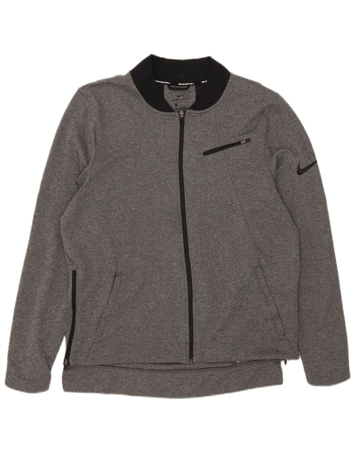 Nike Mens Dri Fit Tracksuit Top Jacket Large Grey Polyester