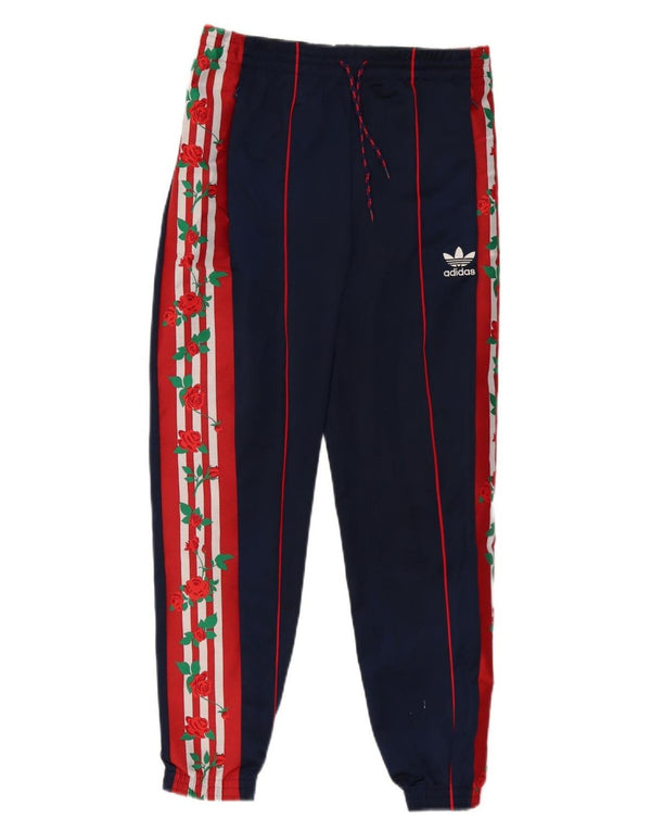 Adidas Womens Graphic Tracksuit Trousers Joggers UK 8 Small Navy Blue