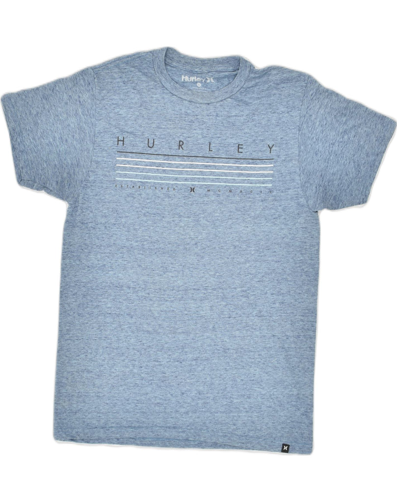 HURLEY Mens Graphic T-Shirt Top Small Blue Polyester | Vintage Hurley | Thrift | Second-Hand Hurley | Used Clothing | Messina Hembry 