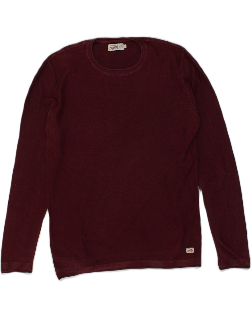 JACK & JONES Mens Originals Crew Neck Jumper Sweater Medium Burgundy | Vintage Jack & Jones | Thrift | Second-Hand Jack & Jones | Used Clothing | Messina Hembry 