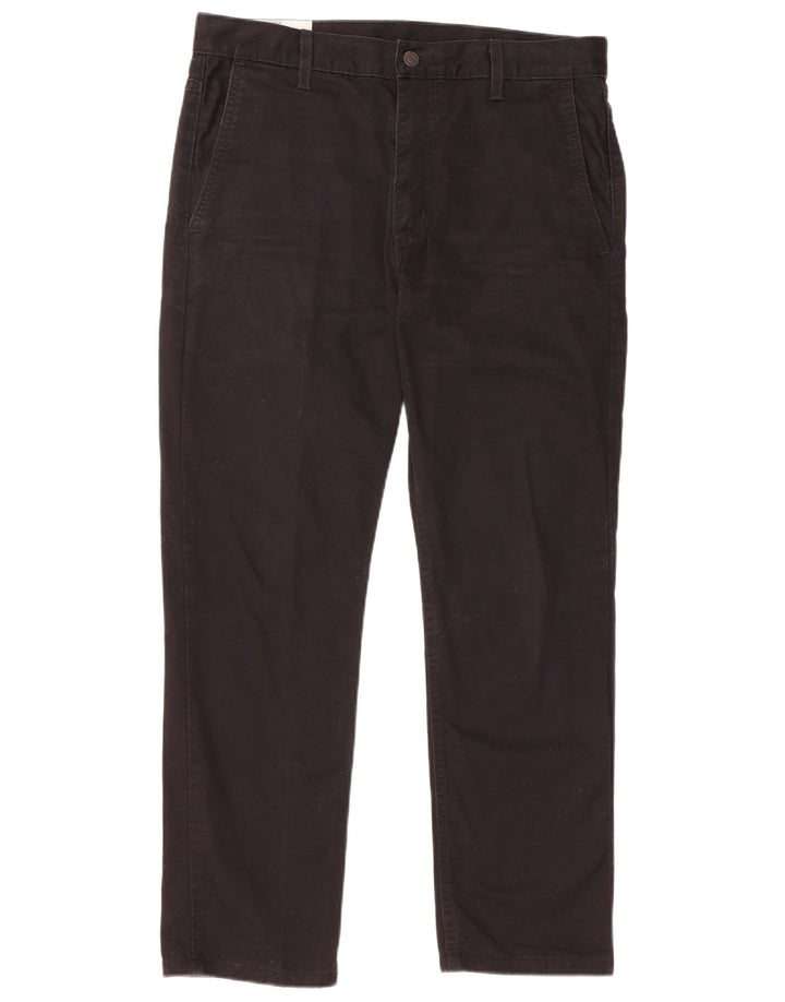 Levi's Mens Straight Chino Trousers W32 L27 Black Cotton