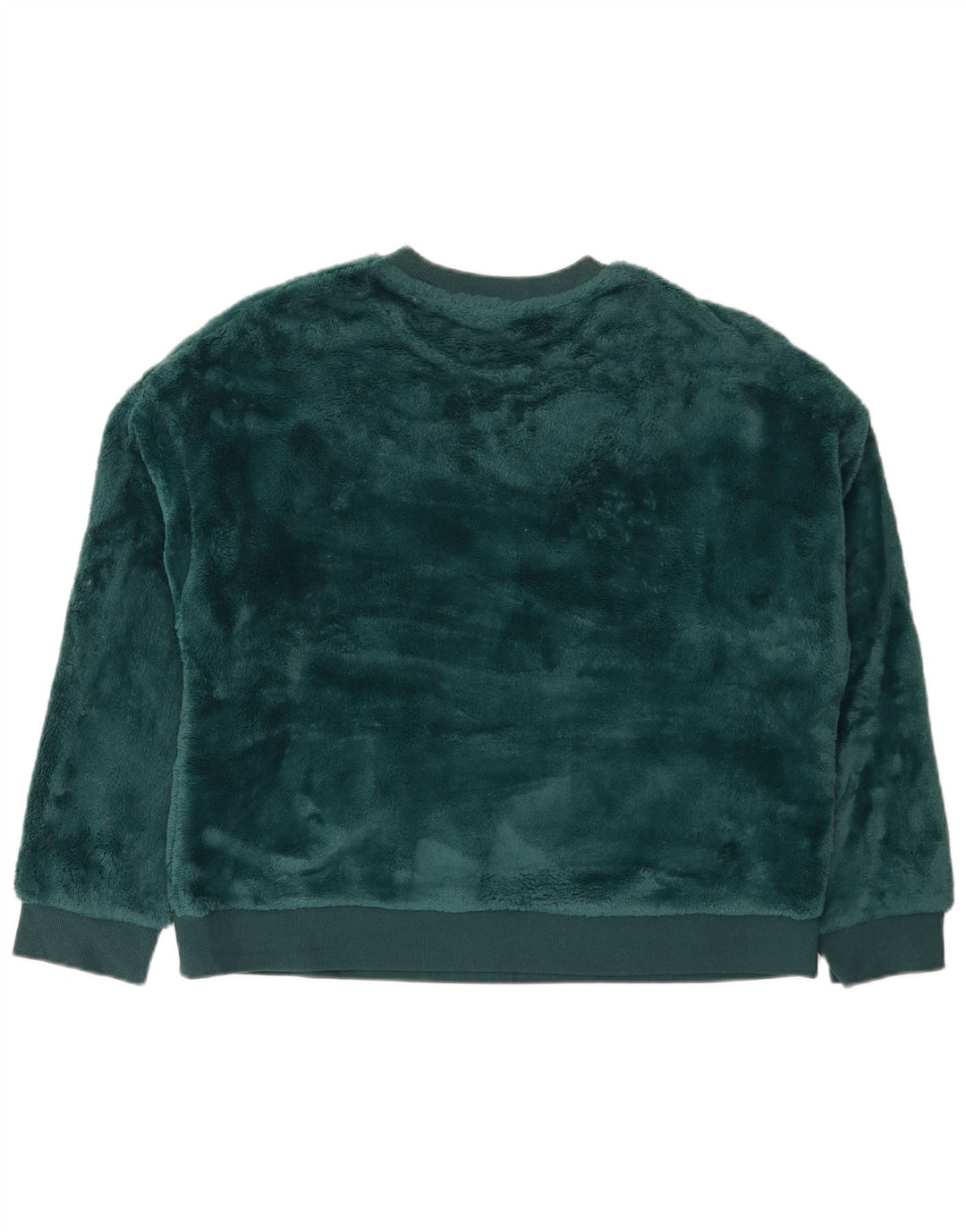 Marks & Spencer Womens Velour Sweatshirt Jumper UK 14 Medium Green