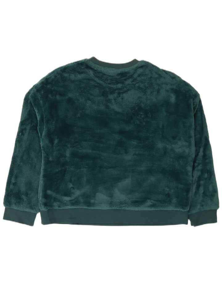 Marks & Spencer Womens Velour Sweatshirt Jumper UK 14 Medium Green