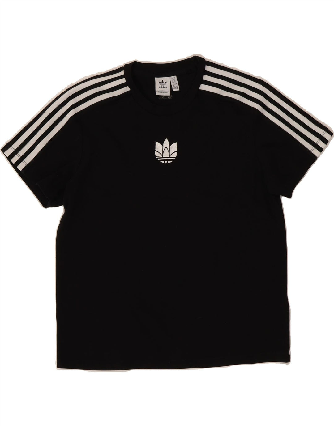ADIDAS Womens Oversized T-Shirt Top UK 10 Small  Black Cotton Vintage Adidas and Second-Hand Adidas from Messina Hembry 
