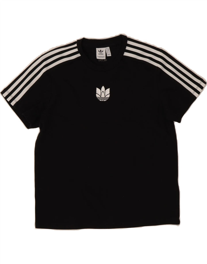 ADIDAS Womens Oversized T-Shirt Top UK 10 Small  Black Cotton Vintage Adidas and Second-Hand Adidas from Messina Hembry 