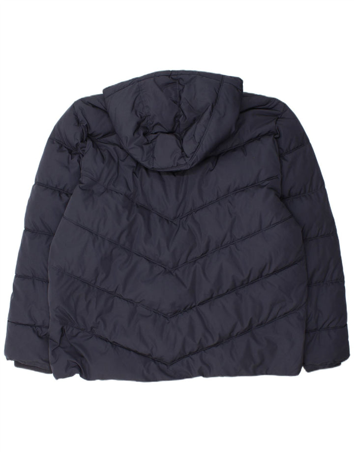 JOULES Mens Hooded Padded Jacket UK 44 2XL Navy Blue Polyester