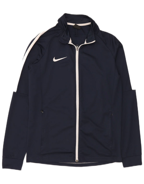 Nike Mens Dri Fit Tracksuit Top Jacket Medium Navy Blue Polyester