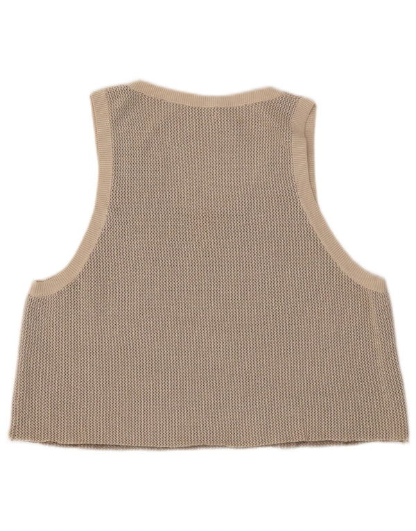 Zara Womens Crop Vest Top UK 14 Medium Beige