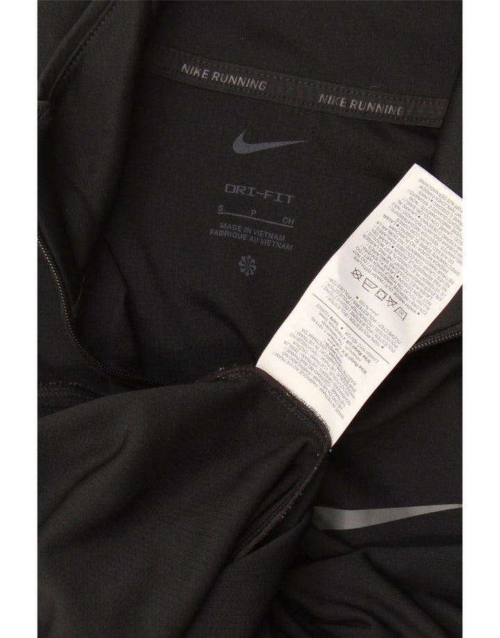 Nike Womens Dri Fit Zip Neck Pullover Tracksuit Top UK 10 Small Black