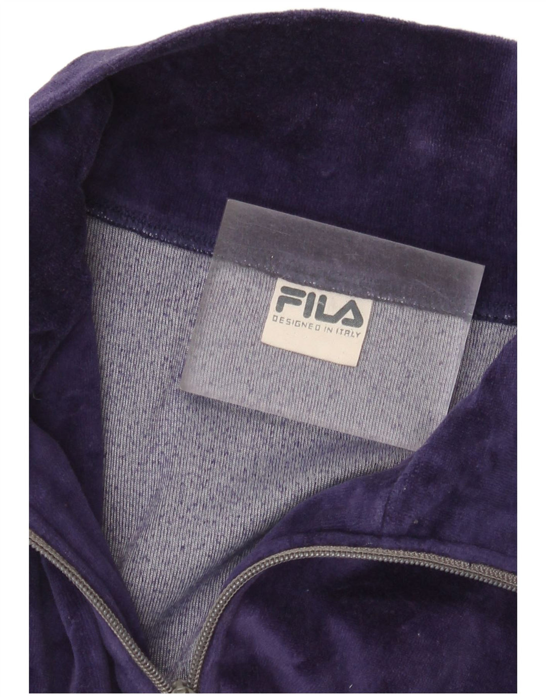 FILA Womens Velvet Tracksuit Top Jacket UK 16 Large Purple