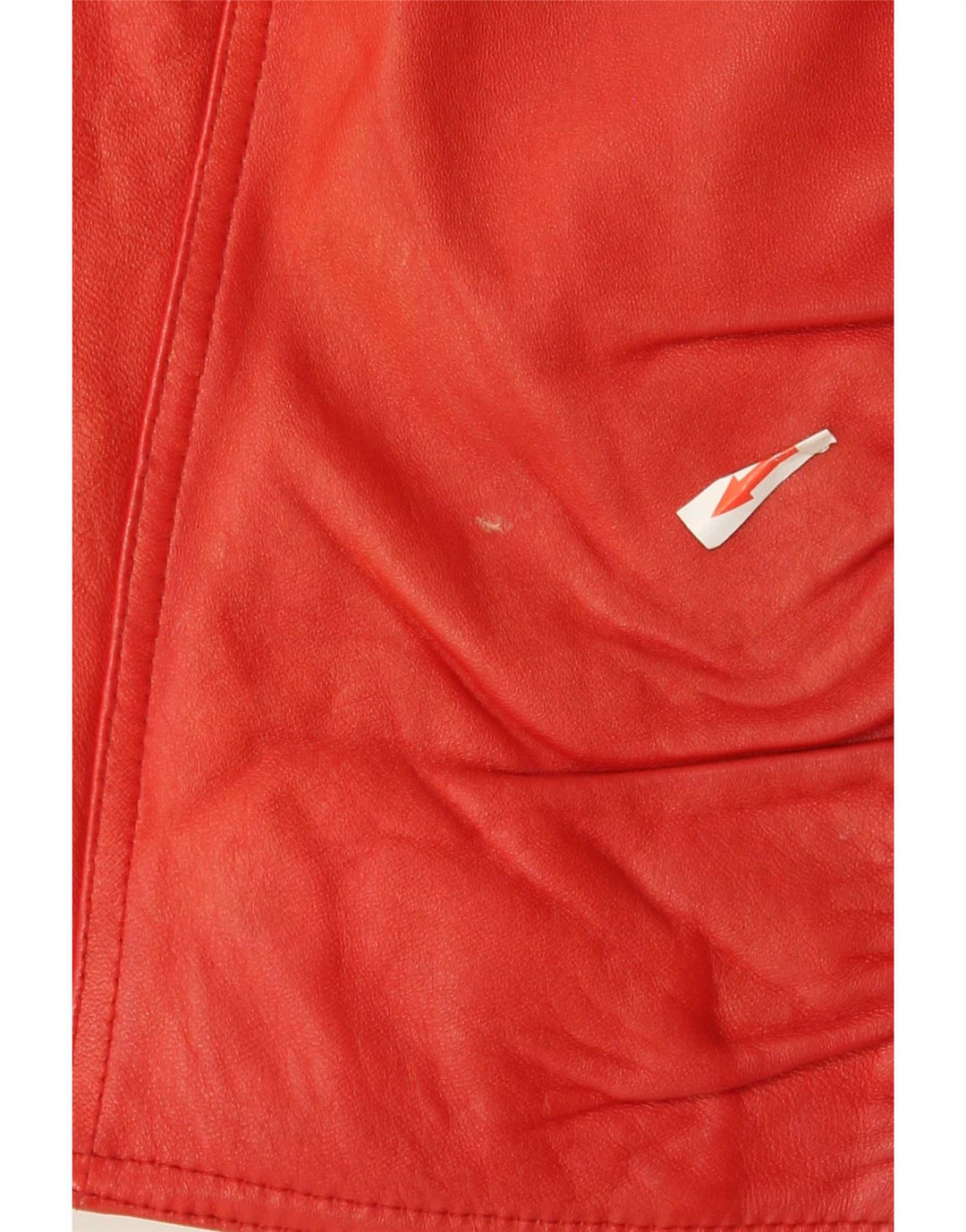 VINTAGE Womens Crop Leather Racer Jacket IT 42 Medium Red Leather