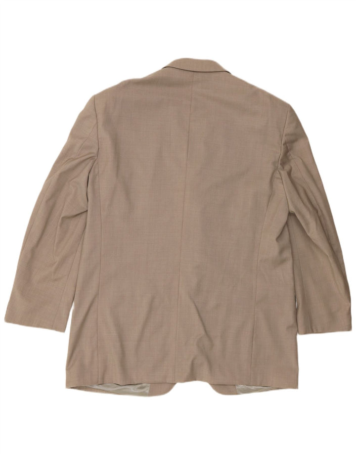 Kenzo Mens 3 Button Blazer Jacket IT 56 3XL Beige Wool