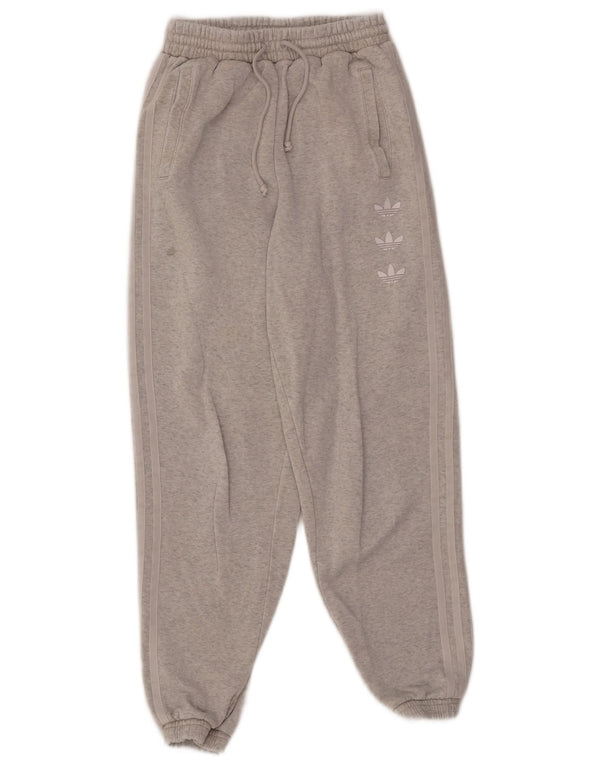 Adidas Womens Graphic Tracksuit Trousers Joggers UK 6 XS Grey Flecked