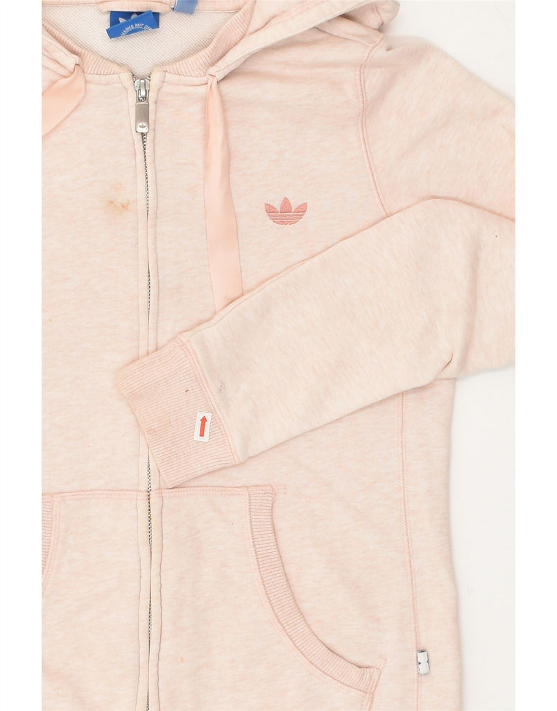 ADIDAS Womens Zip Hoodie Sweater UK 12 Medium  Pink Cotton | Vintage Adidas | Thrift | Second-Hand Adidas | Used Clothing | Messina Hembry 