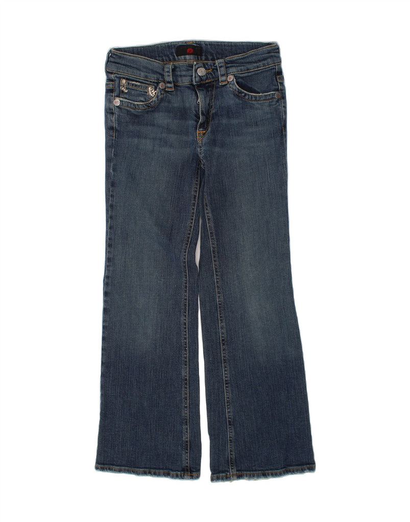 RICHMOND Girls Graphic Bootcut Jeans 8-9 Years W24 L24 Blue Cotton Vintage Richmond and Second-Hand Richmond from Messina Hembry 