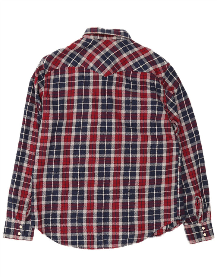Levi's Mens Flannel Shirt Large Burgundy Check
