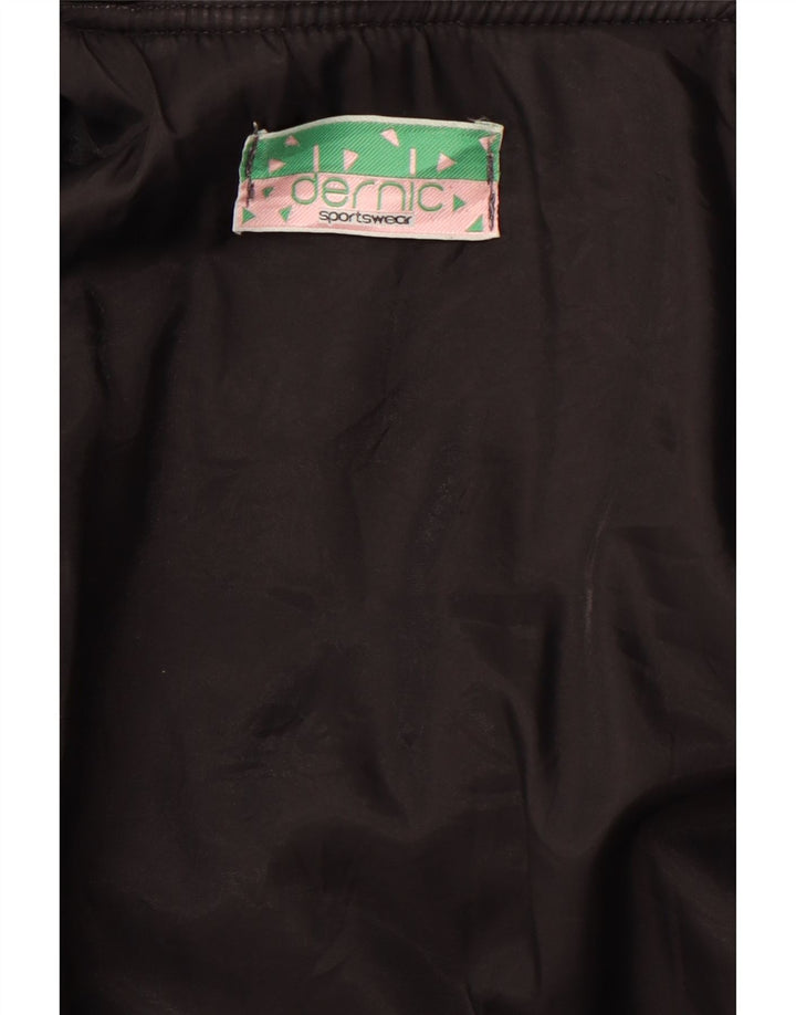 DERNIC Mens Alaska Naval Base Graphic Bomber Jacket UK 40 Large Black 80s