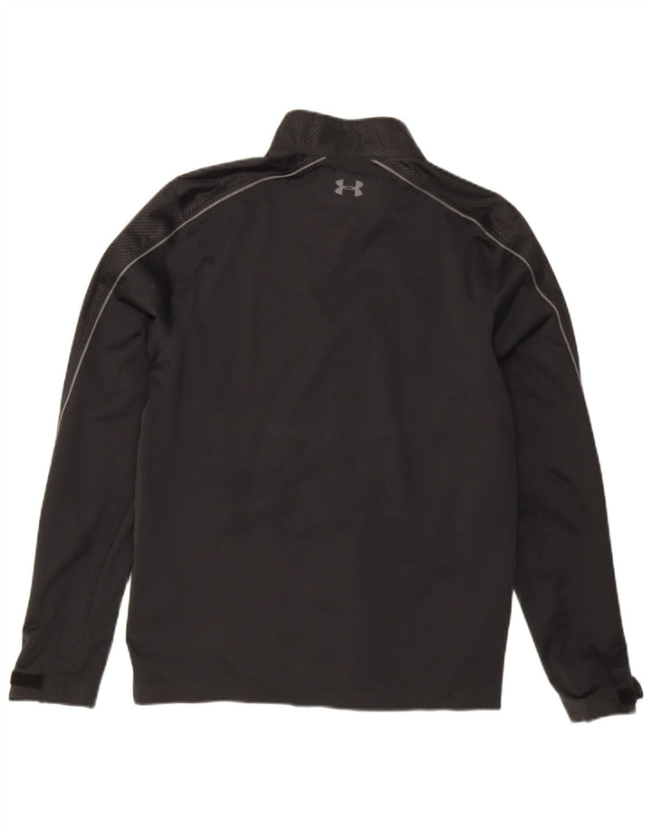 Under Armour Mens Tracksuit Top Jacket Small Black Pinstripe Polyester